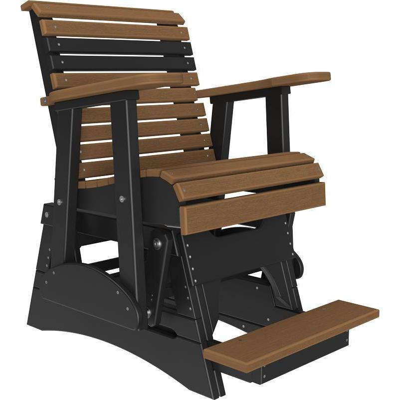 2' Plain Balcony Glider Antique Mahogany & Black-The Amish House