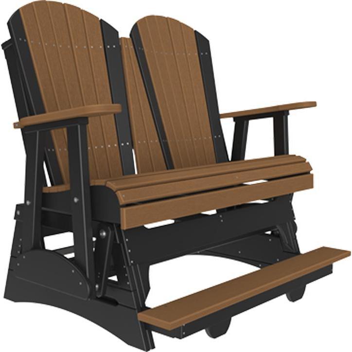 4' Adirondack Balcony Glider Antique Mahogany Black-The Amish House