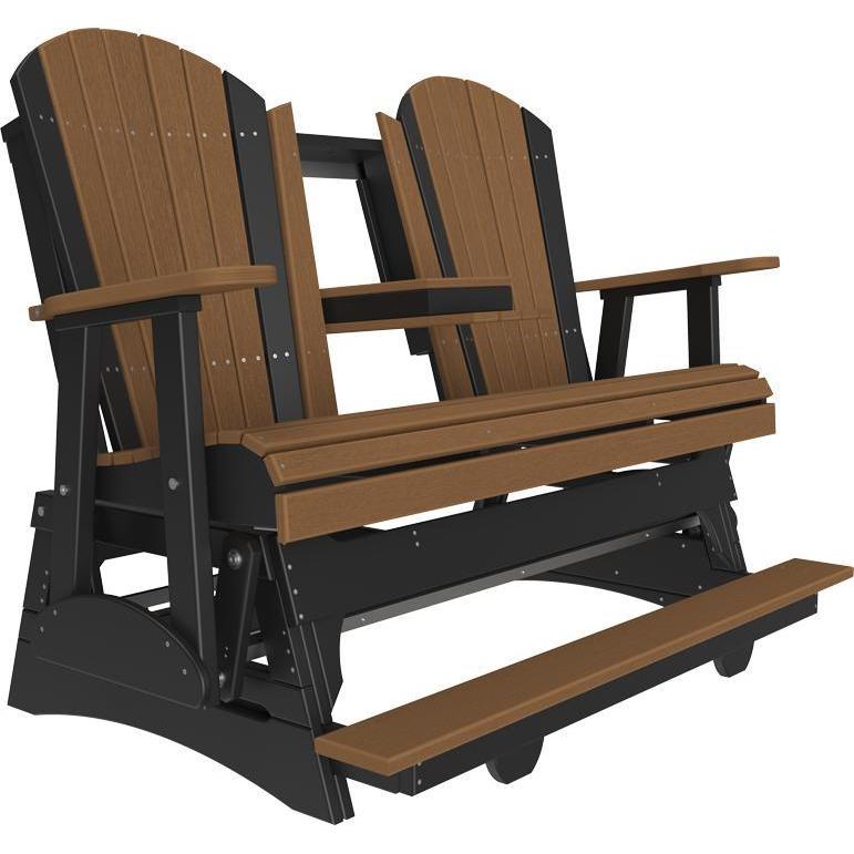 5' Adirondack Balcony Glider Antique Mahogany & Black-The Amish House