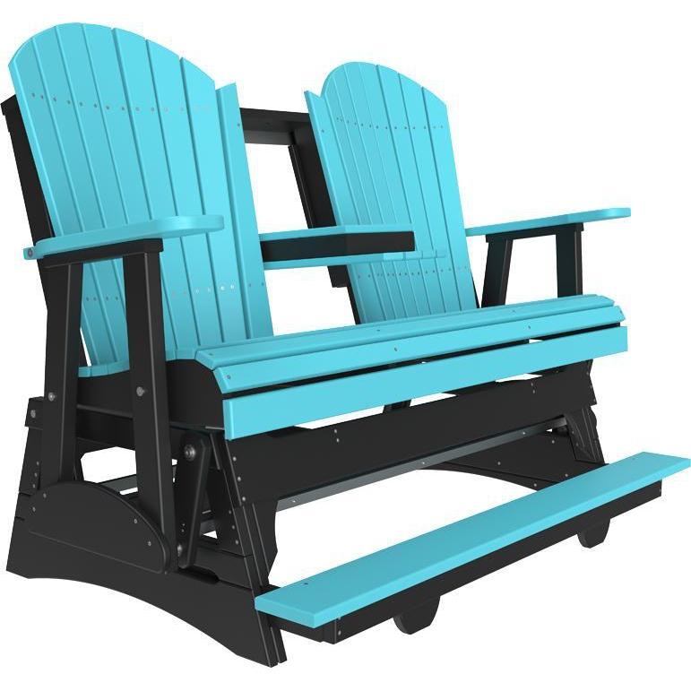 5' Adirondack Balcony Glider Aruba Blue & Black-The Amish House