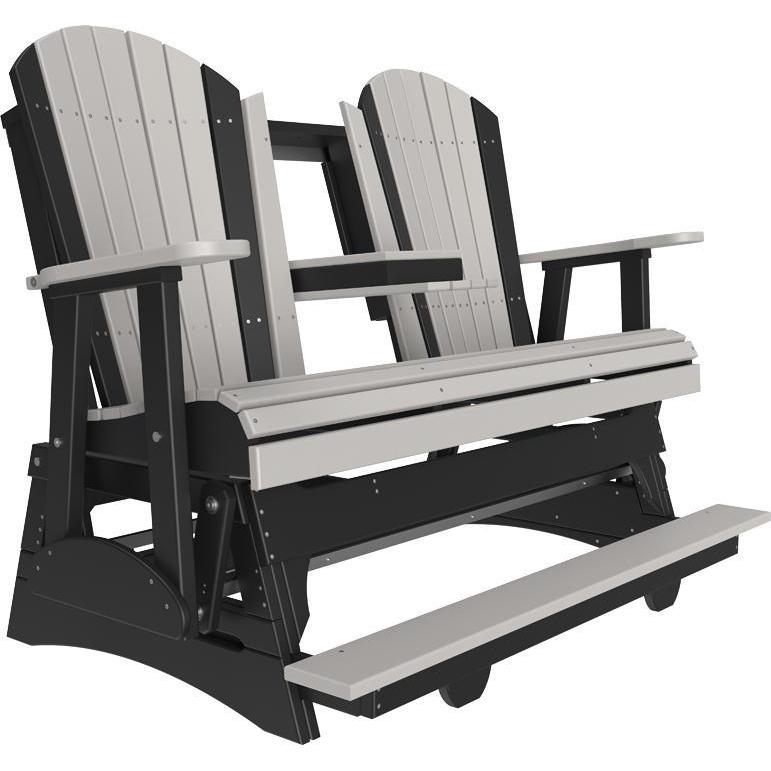 5' Adirondack Balcony Glider Dove Gray & Black-The Amish House