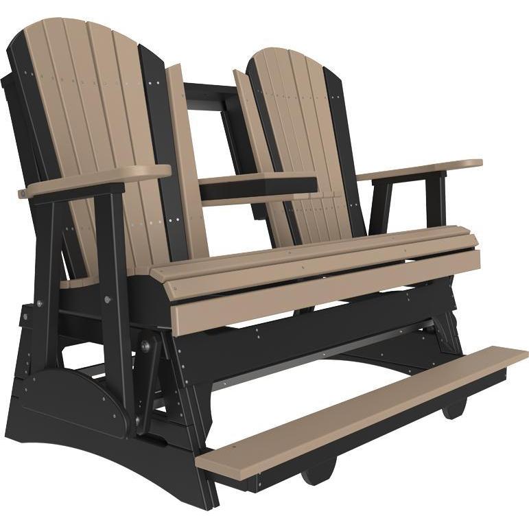 5' Adirondack Balcony Glider Weatherwood & Black-The Amish House