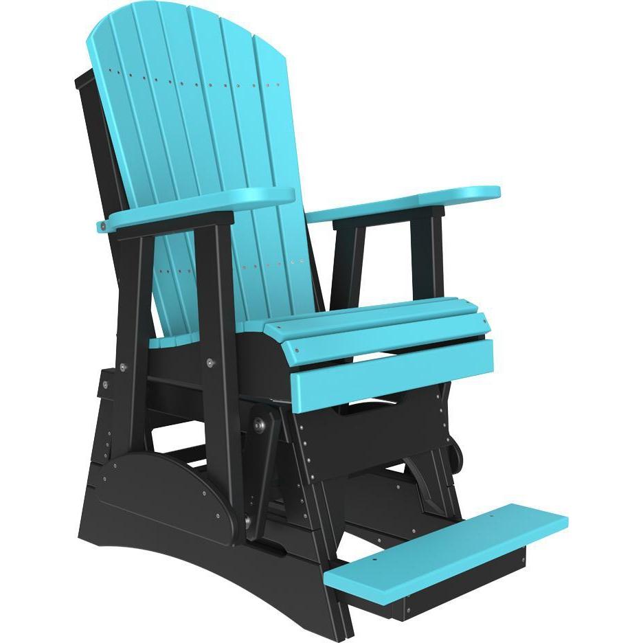 2' Adirondack Balcony Glider Aruba Blue & Black-The Amish House