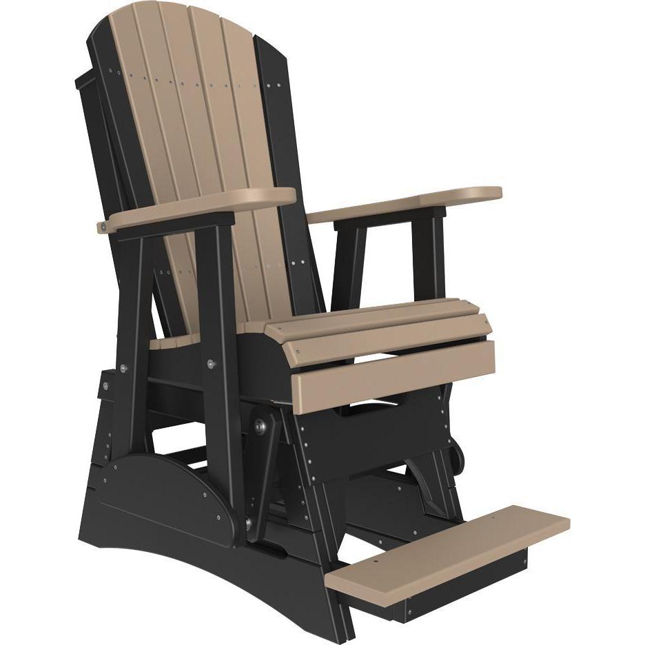 2' Adirondack Balcony Glider Weatherwood & Black-The Amish House