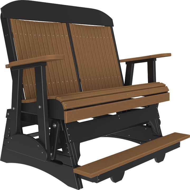 4' Classic Balcony Glider Antique Mahogany & Black-The Amish House