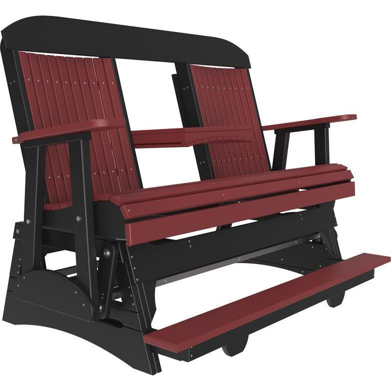 5' Classic Balcony Glider Cherrywood & Black-The Amish House