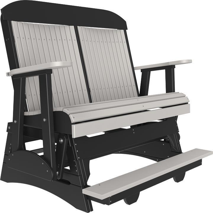 4' Classic Balcony Glider Dove Gray & Black-The Amish House