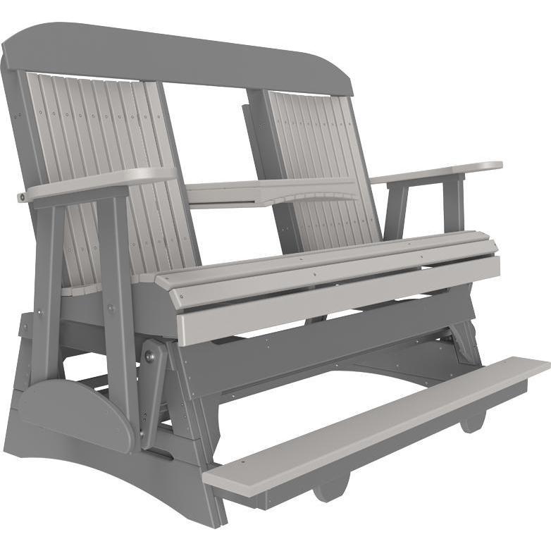 5' Classic Balcony Glider Dove Gray & Slate-The Amish House