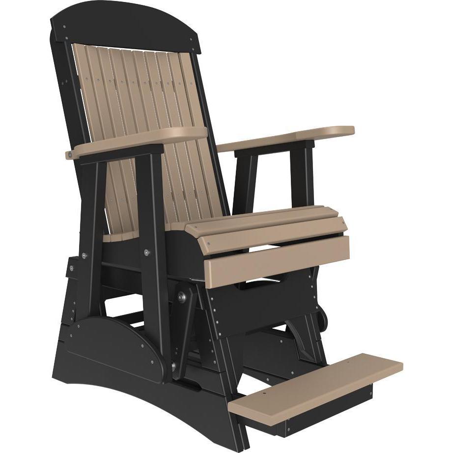 2' Classic Balcony Glider Weatherwood & Black-The Amish House