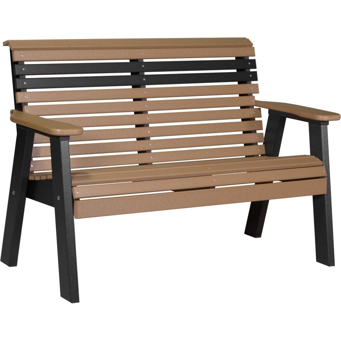 Plain Outdoor 4' Bench Cedar & Black