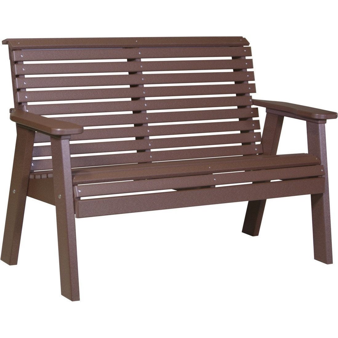 Plain Outdoor 4' Bench Chestnut Brown