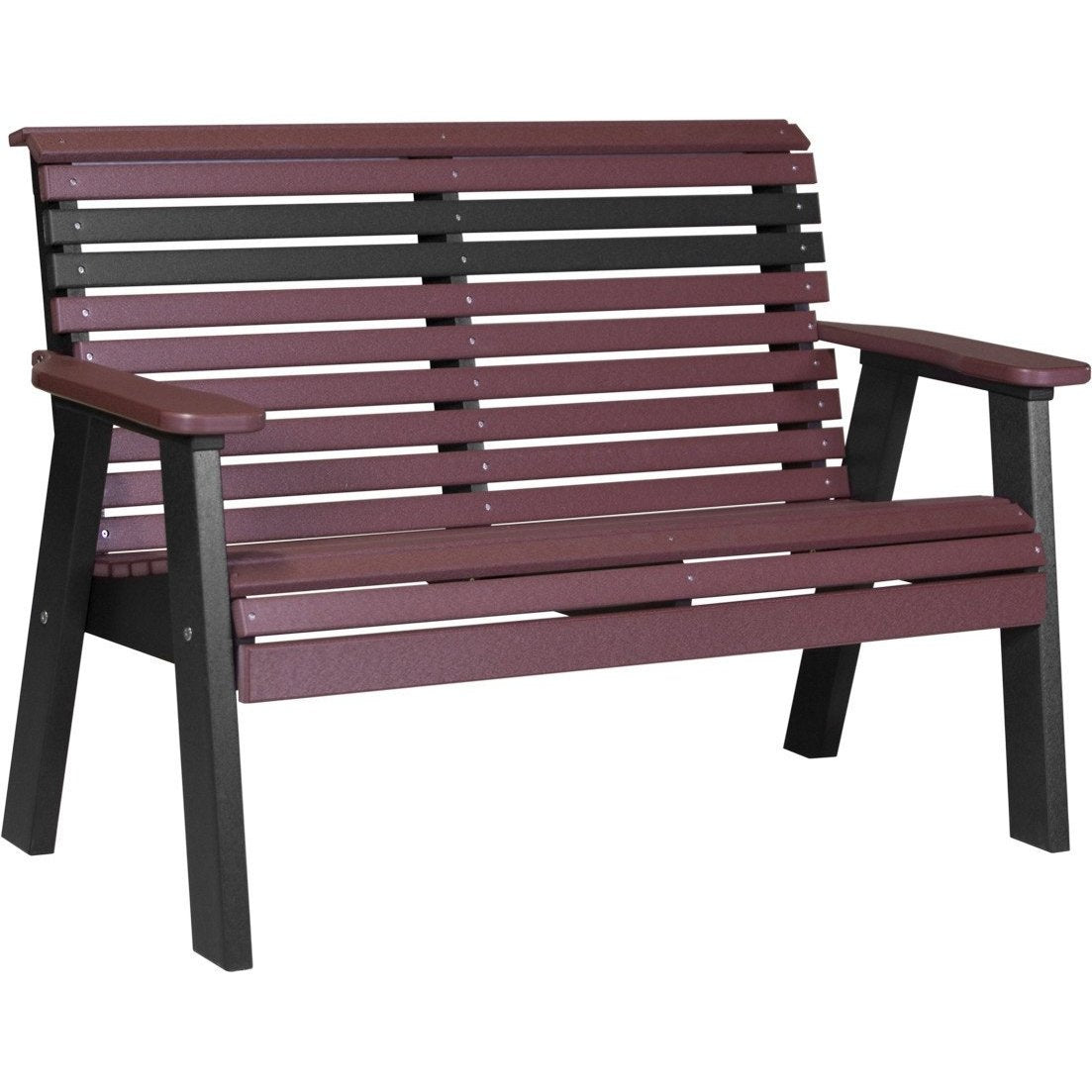 Plain Outdoor 4' Bench Cherrywood & Black