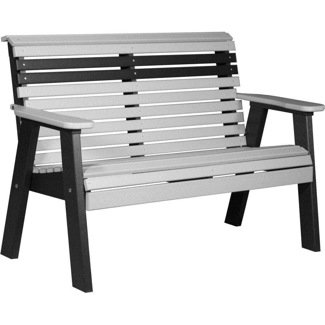 Plain Outdoor 4' Bench Dove Grey & Black