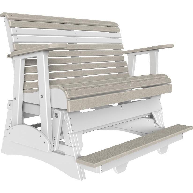 4' Plain Balcony Glider Birch & White-The Amish House