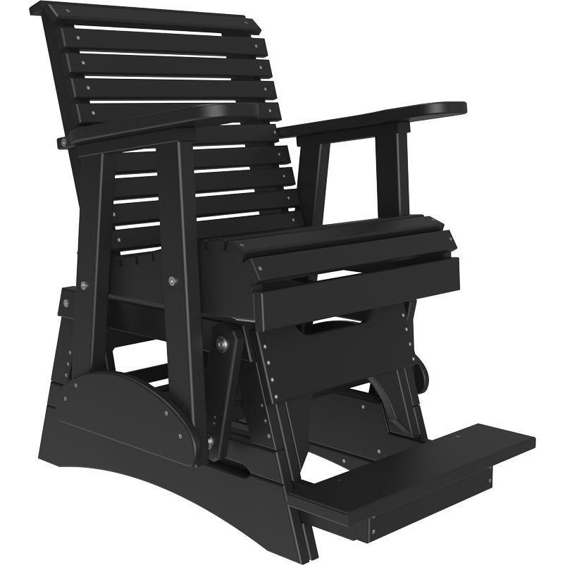 2' Plain Balcony Glider Black-The Amish House