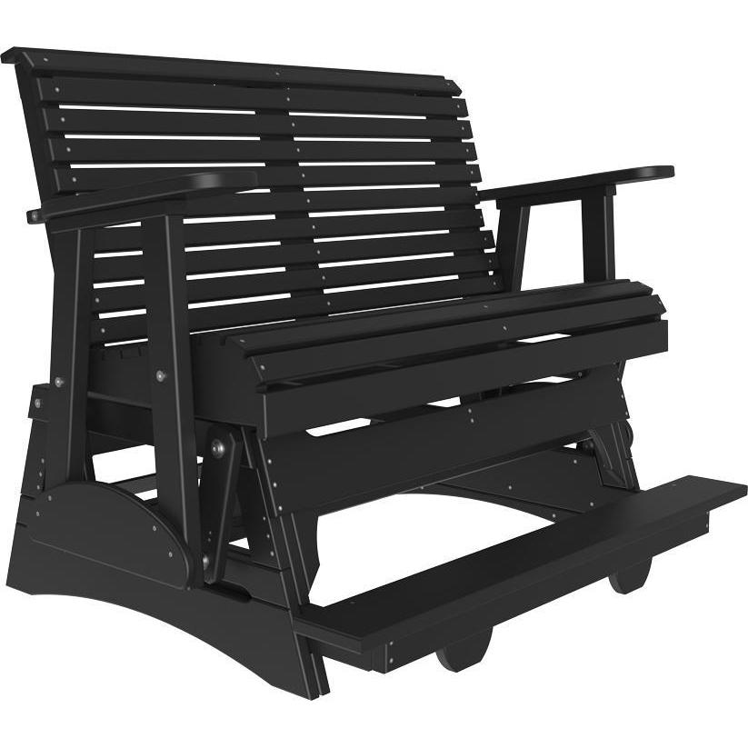 4' Plain Balcony Glider Black-The Amish House