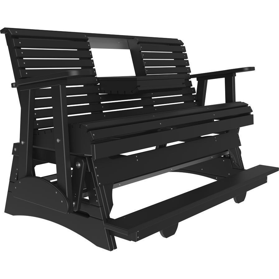 5' Plain Balcony Glider Black-The Amish House