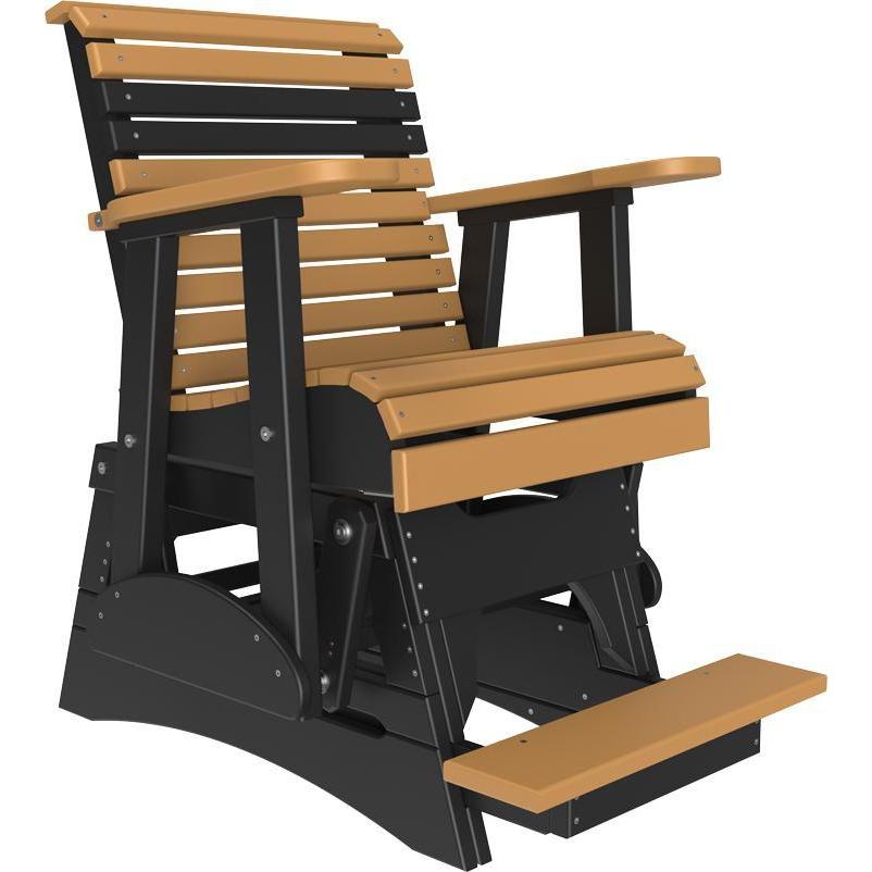 2' Plain Balcony Glider Cedar & Black-The Amish House