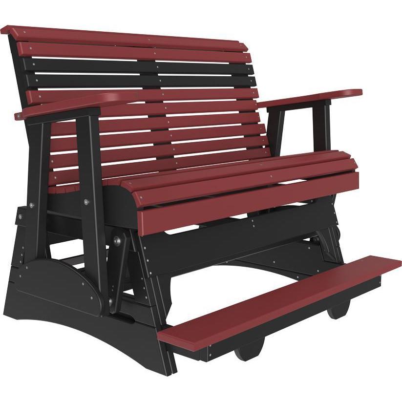 4' Plain Balcony Glider Cherrywood & Black-The Amish House