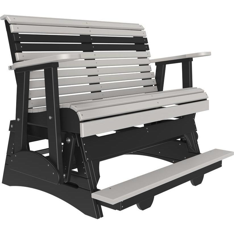 4' Plain Balcony Glider Dove Gray & Black-The Amish House