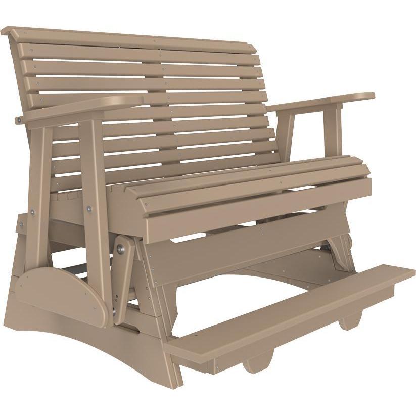 4' Plain Balcony Glider Weatherwood-The Amish House