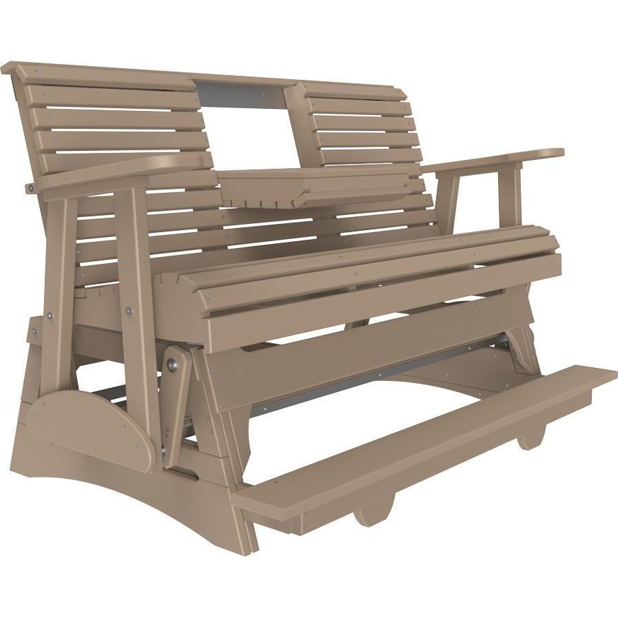 5' Plain Balcony Glider Weatherwood-The Amish House