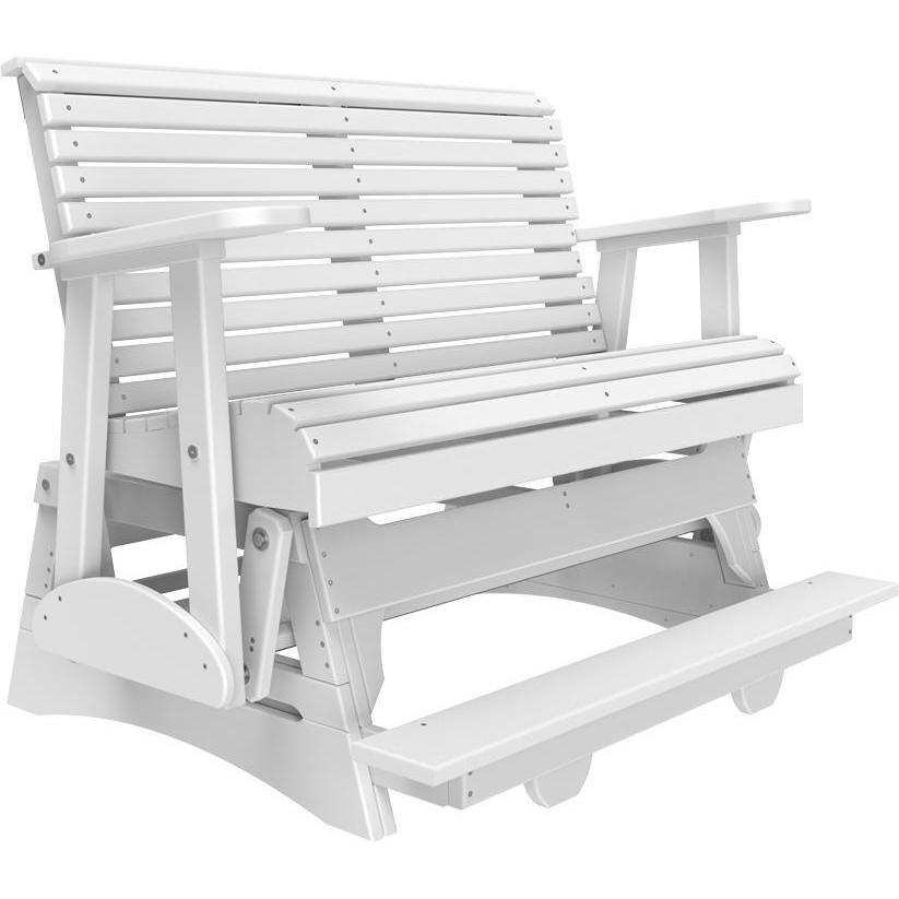 4' Plain Balcony Glider White-The Amish House