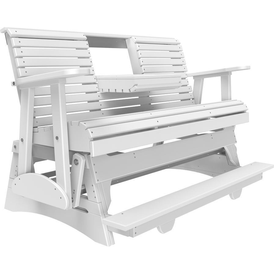 5' Plain Balcony Glider White-The Amish House